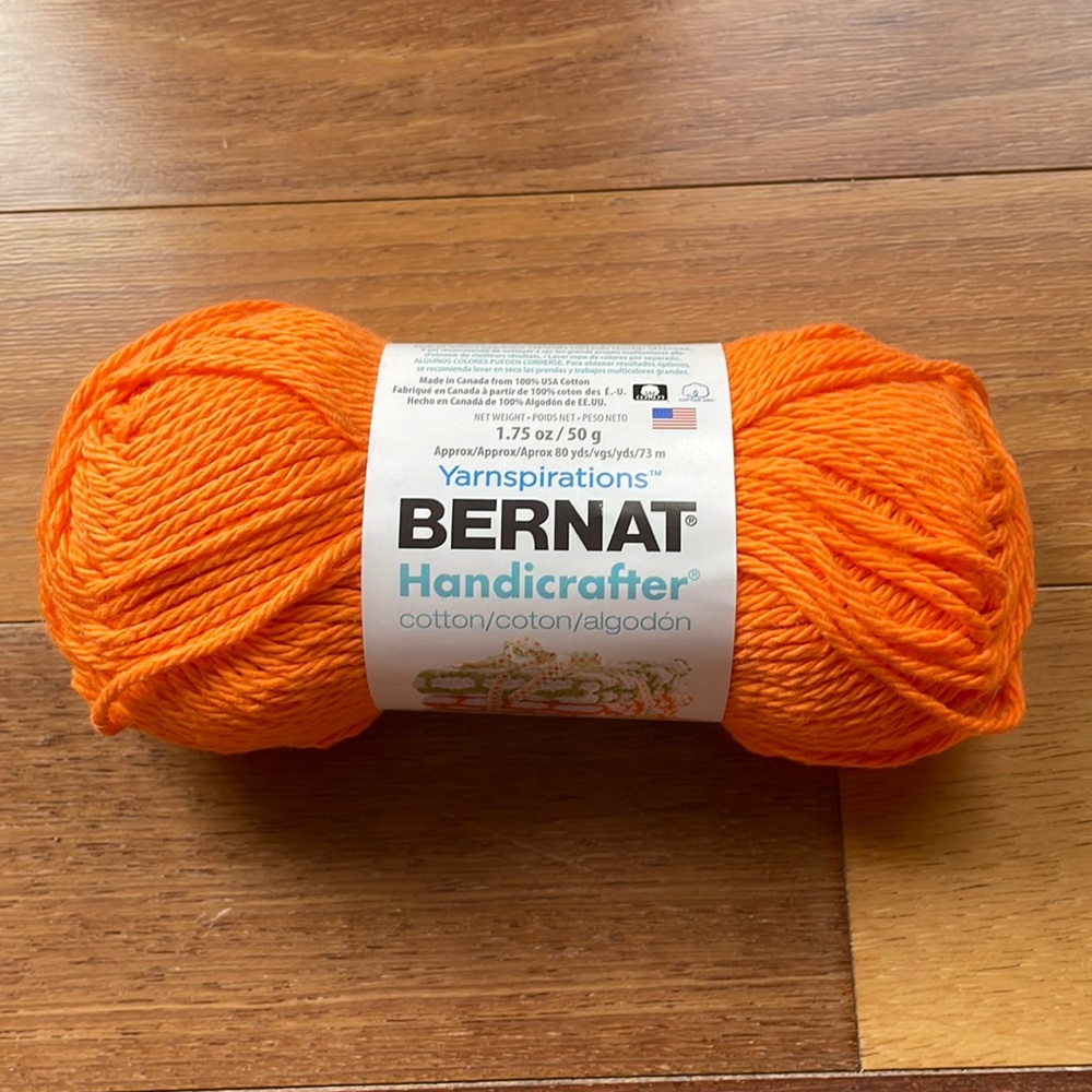 Bernat Handicrafter Cotton, one skein Orange, Destash